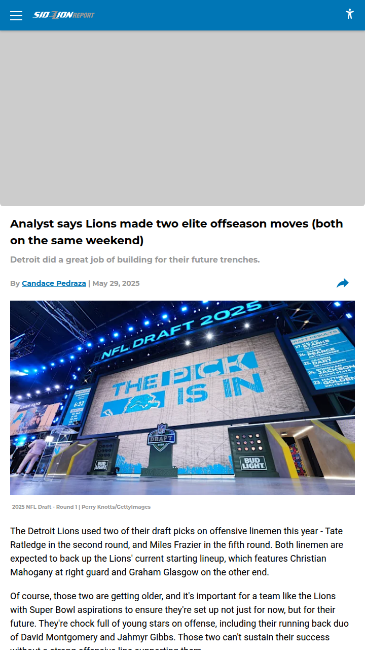 Lions Double Down on O-Line Depth