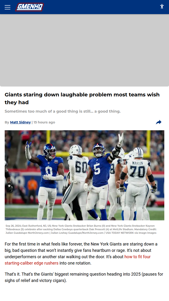 G-Men’s Edge Rush: Too Much of a Good Thing?