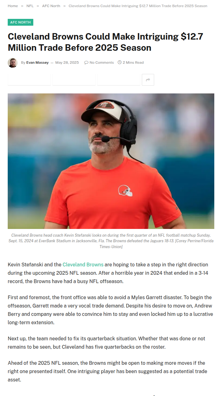 Could Newsome II Be Dawg Pound’s Trade Chip?