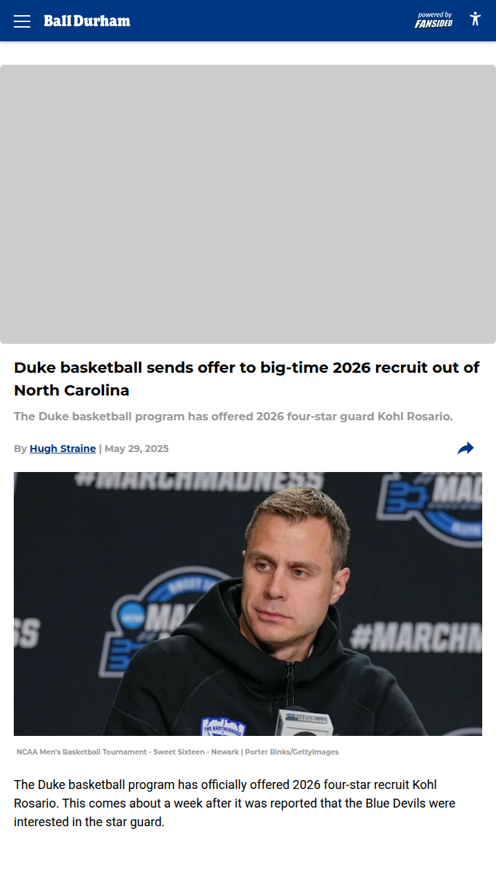 Blue Devils Make a Move for NC’s Rosario