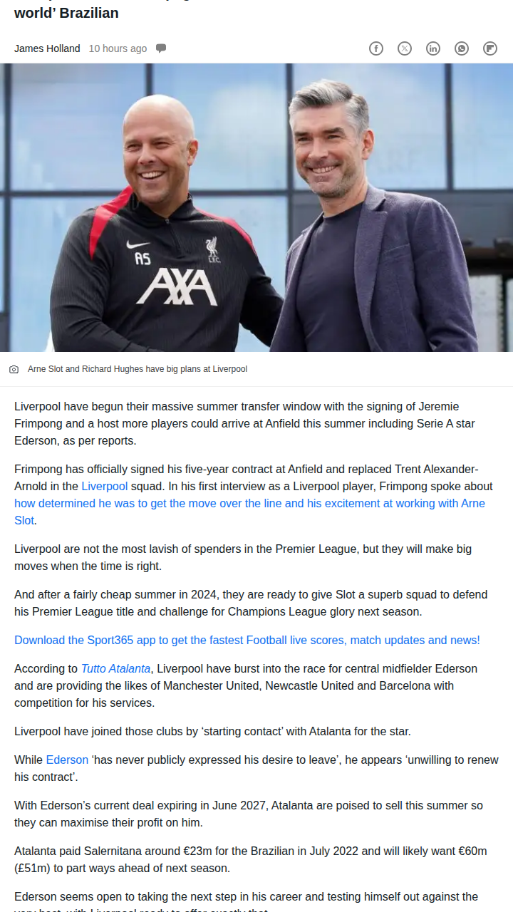 Reds Hijack Ederson in Rivalry Twist!
