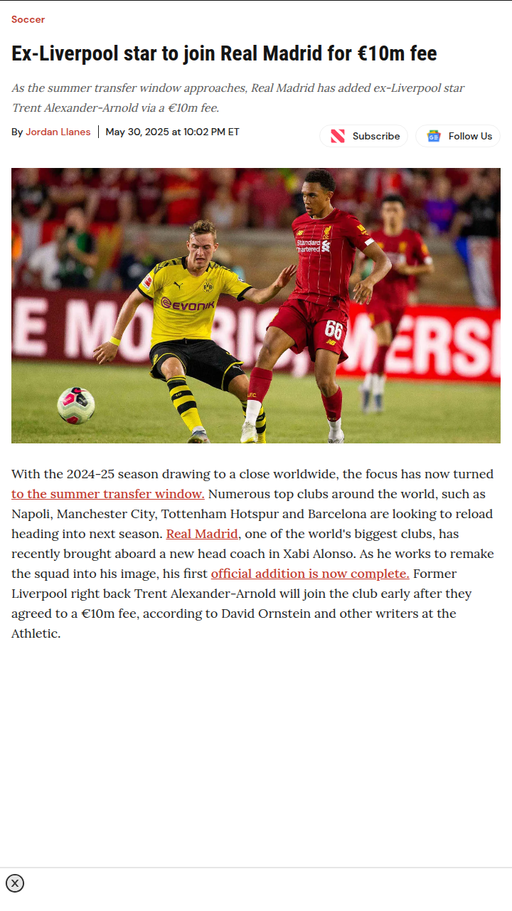 TAA Swaps Anfield for Bernabeu!