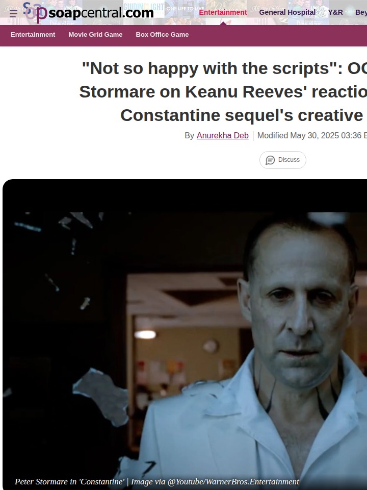 Keanu Not Feeling Constantine 2 Scripts? 😬