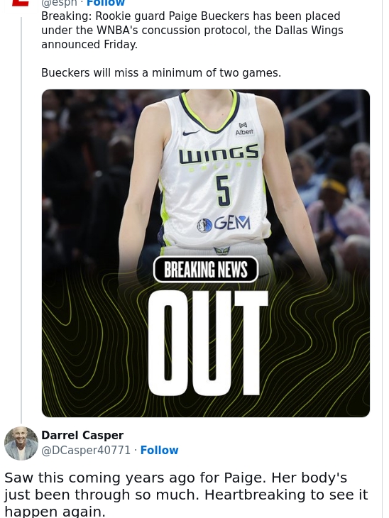 Paige Bueckers’ Setback: Wings Fans React