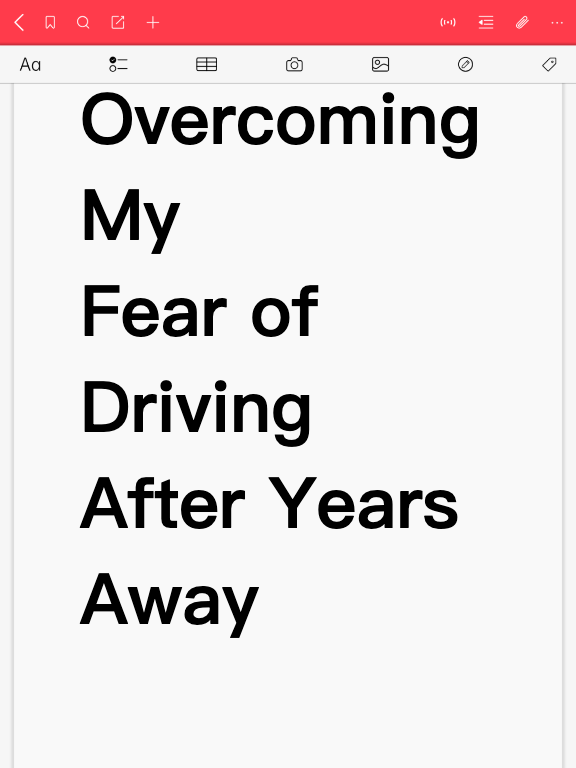 Overcoming My Fear of Driving After Years Away