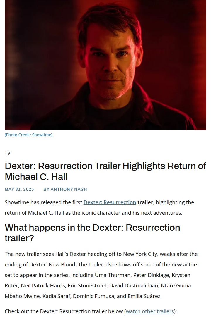 Dexter’s NYC Comeback Sparks Wild Theories 🗽