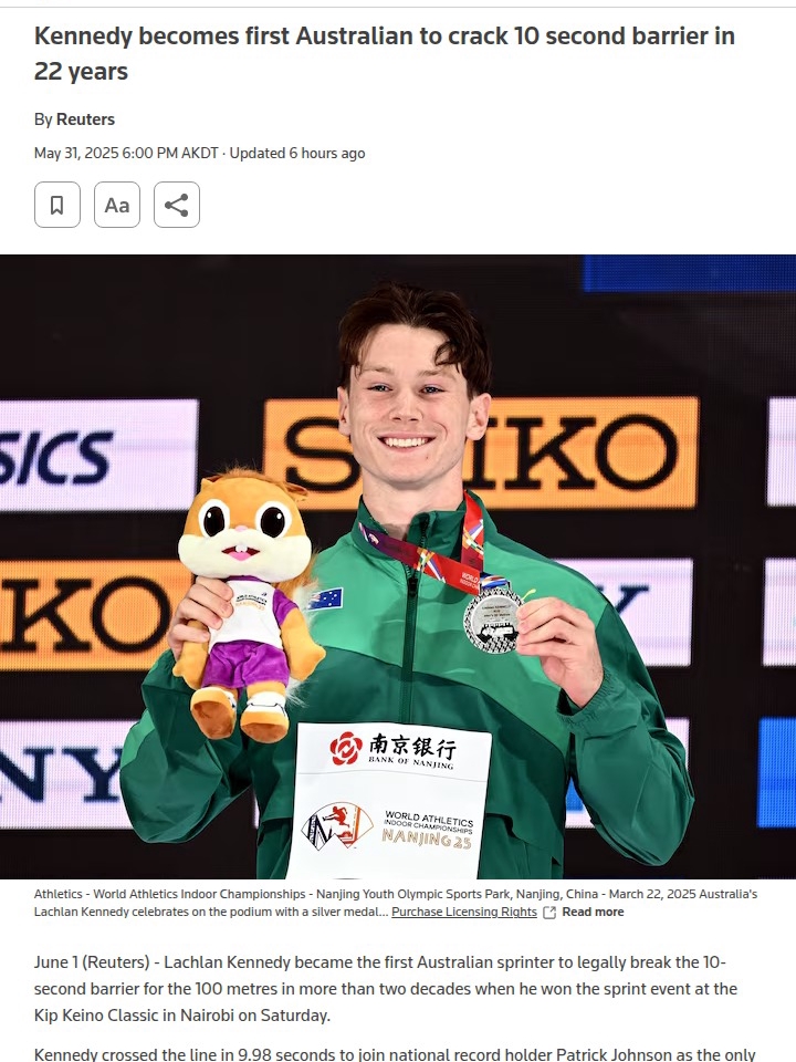 Kennedy Breaks 10s—Aussie Sprint History Made!