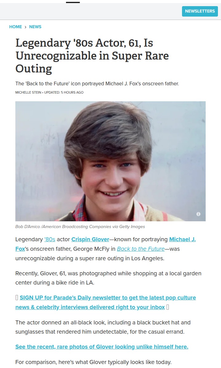 Crispin Glover’s Wild New Look Shocks Fans 😱