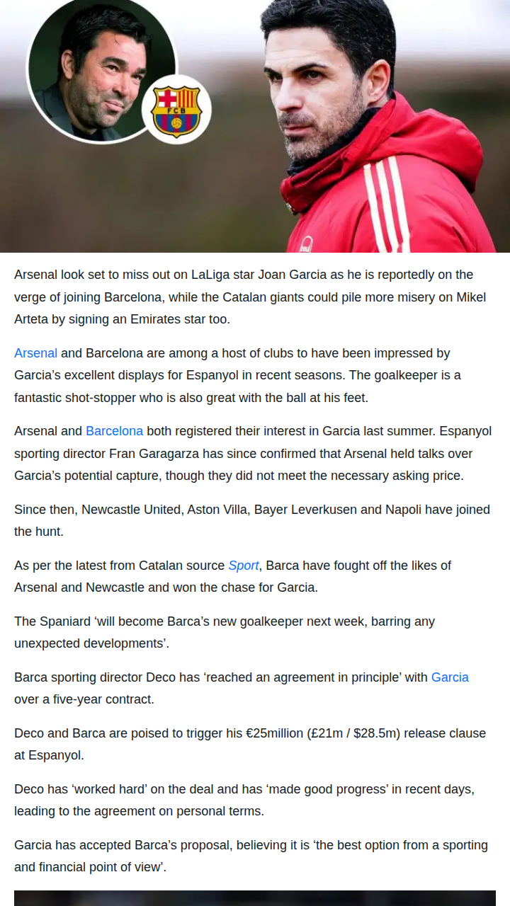 Barca Snatch Espanyol Star from Gunners
