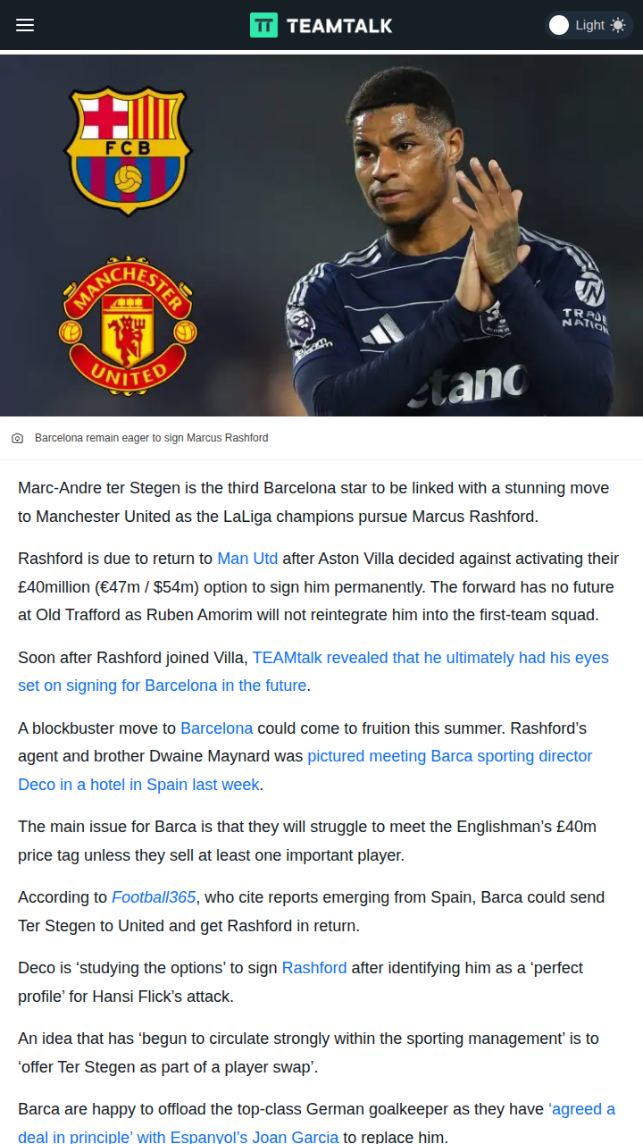 Ter Stegen for Rashford: Would You Swap?