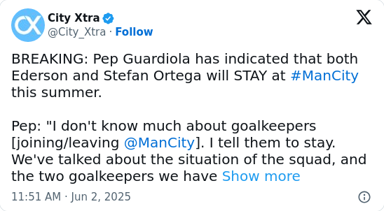 Pep’s Call: Ederson & Ortega Staying Put?