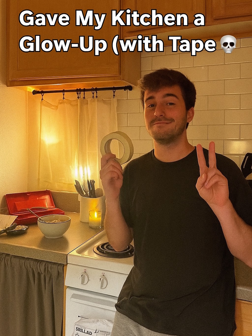 Gave My Kitchen a Glow-Up (with Tape 💀)
