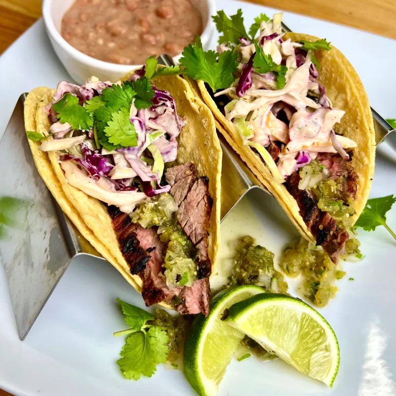 Brisket Taco Explosion: Hatch Chile Magic & Cotija Cheese! 🌮🔥