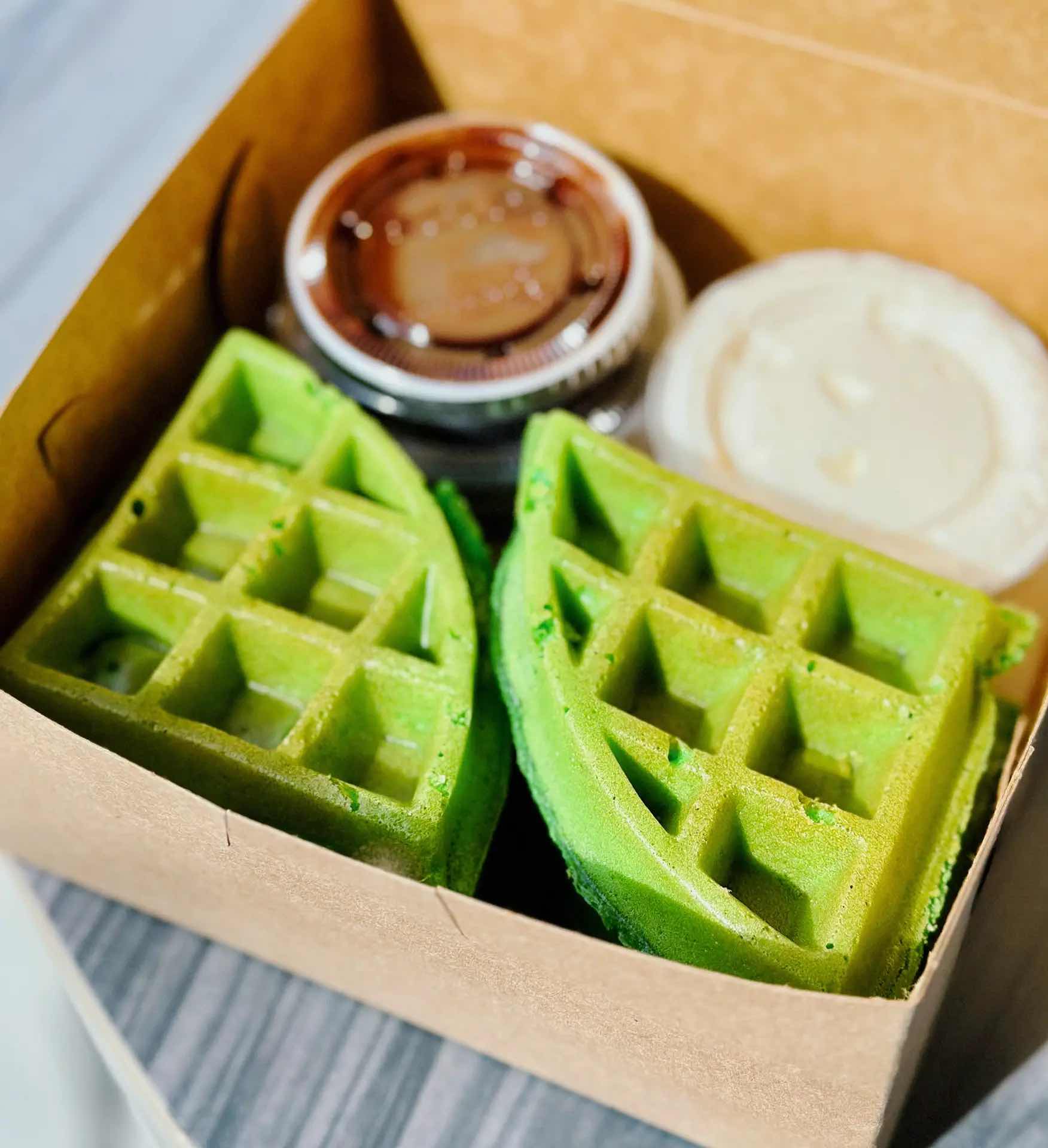 Mochi Waffle - Sticky Rice Waffle & Purple Yam Coffee