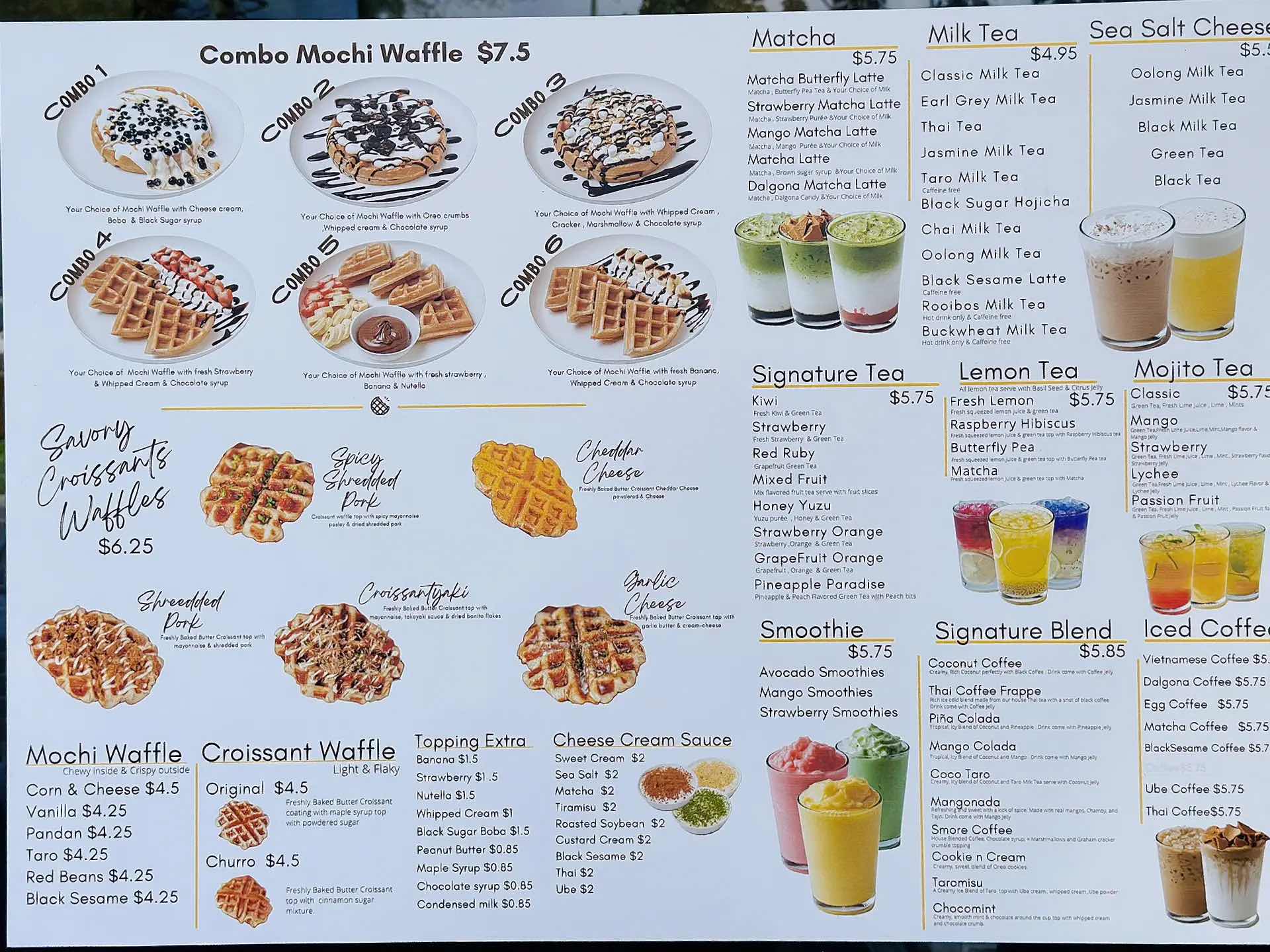 Mochi Waffle - Sticky Rice Waffle & Purple Yam Coffee