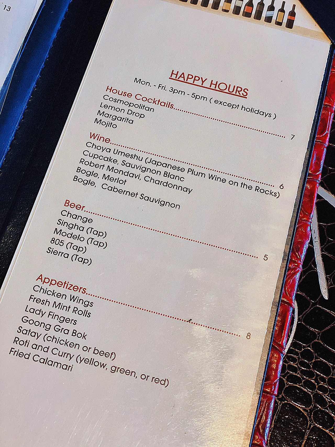 Happy Hour at the Thai Place - Trying out the Cosmopolitan!