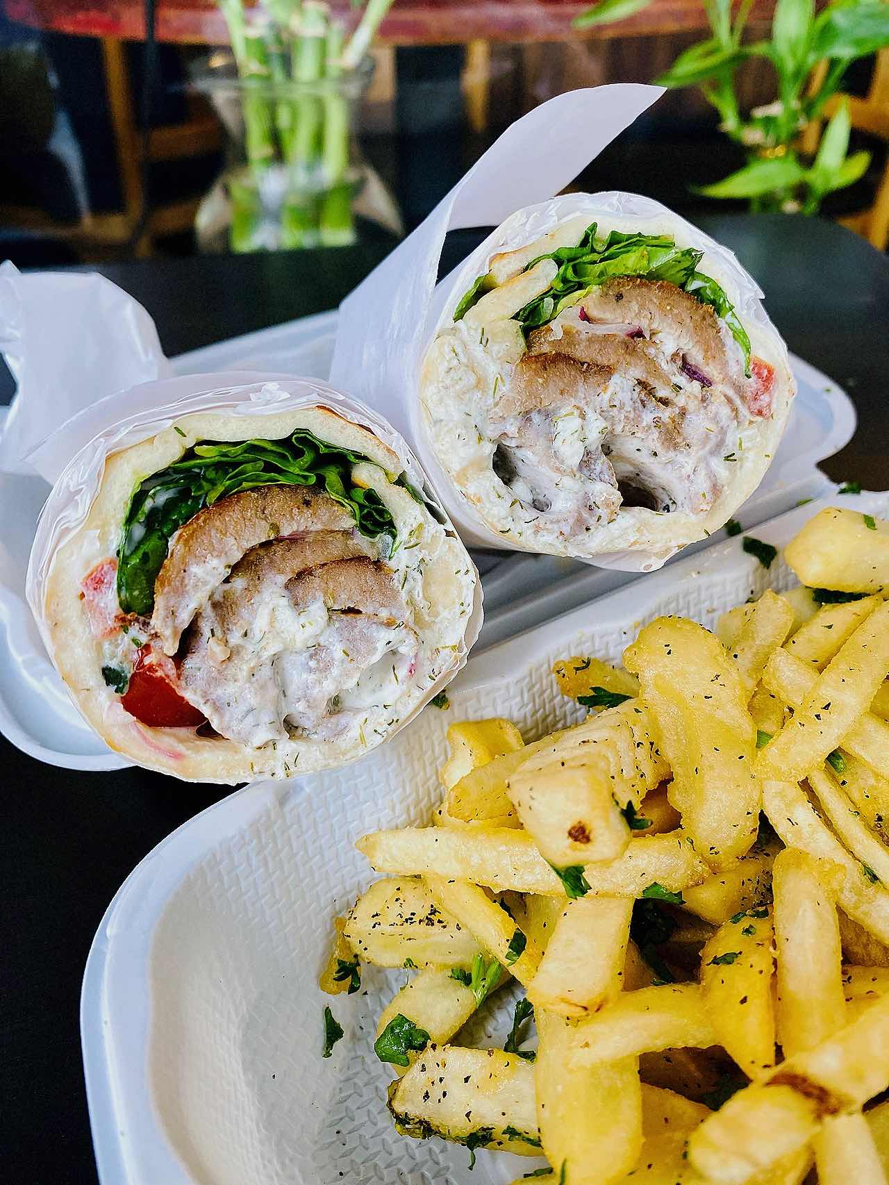 Petra Cafe: Garlic Fries & Greek Gyros are Fire!