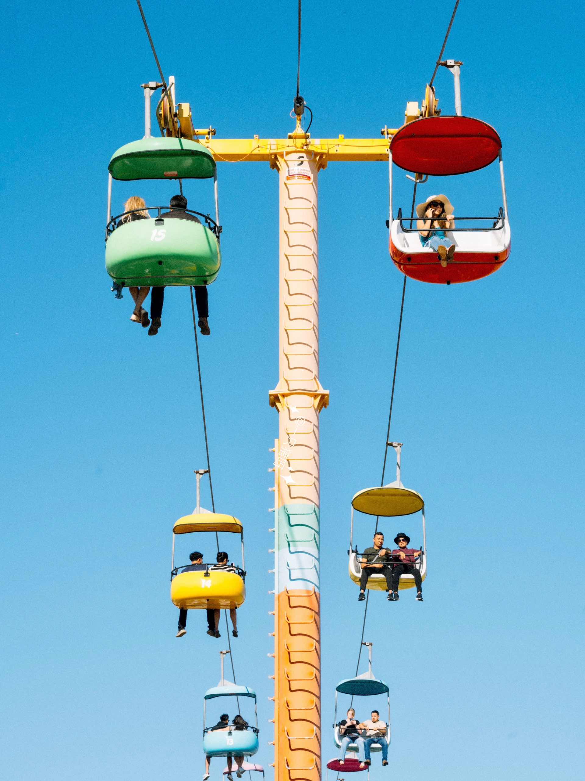 Macaron-colored Santa Cruz🎠 beachside amusement park in Cali