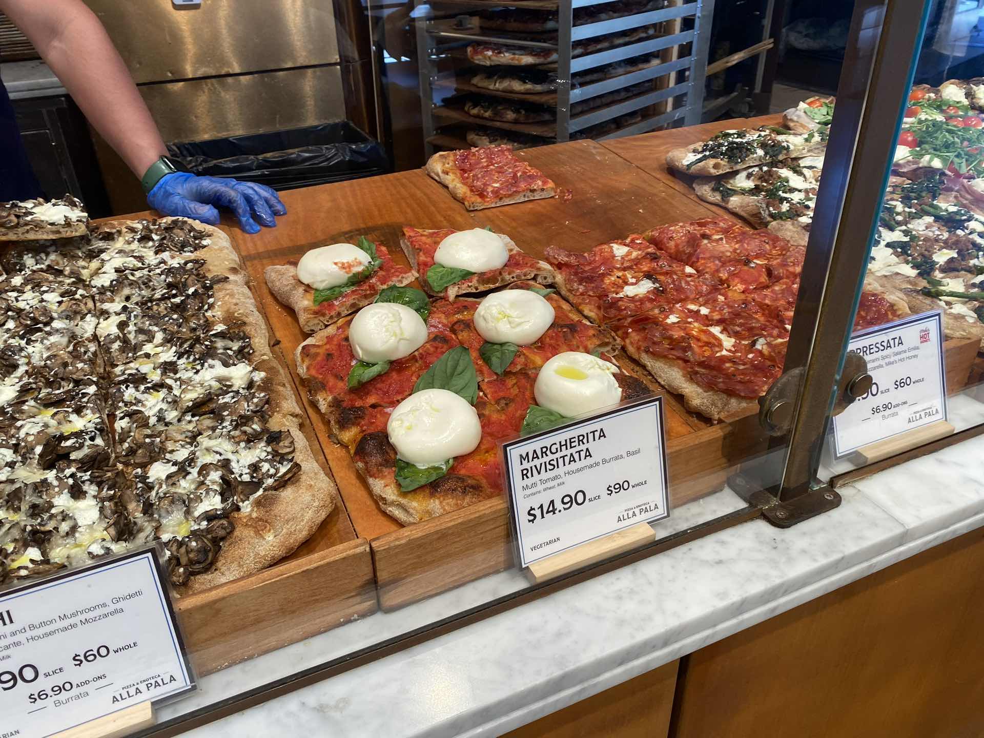Sliced Italian BURRATA pizza at Bay Area