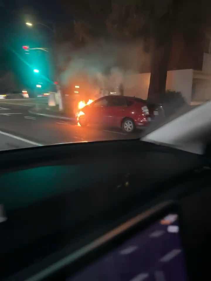 🔥 Witnessing a car on fire driving past is quite a sight! Here's what you should