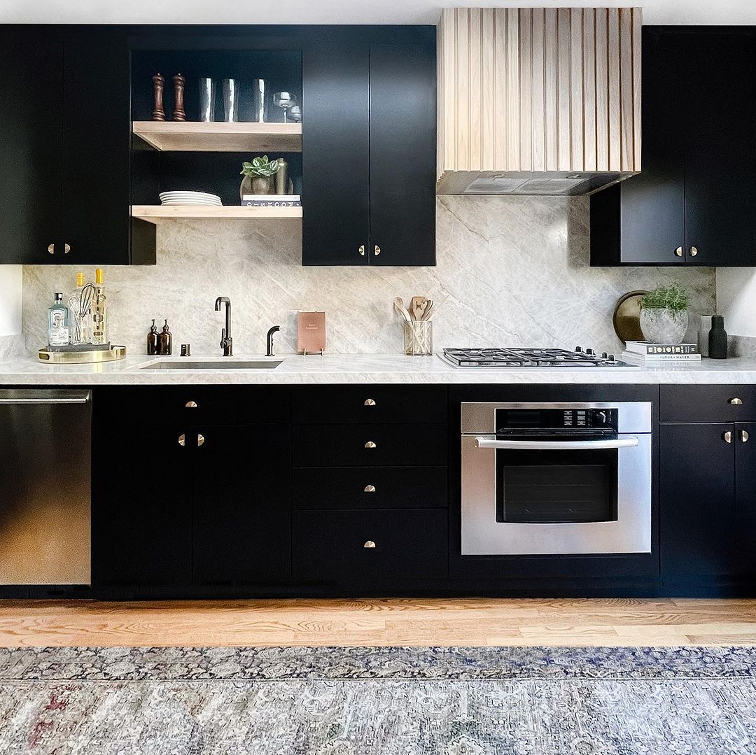 From Drab to Fab: A Tricorn Black Kitchen Cabinet Makeover Tale! 🖤✨