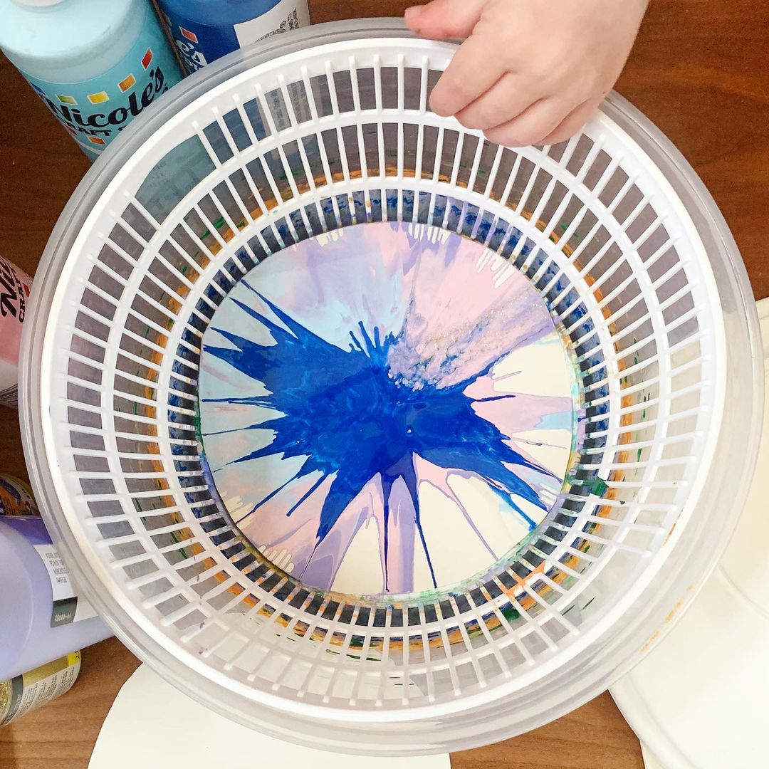 🌈SALAD SPINNER SPIN ART🥗🎨