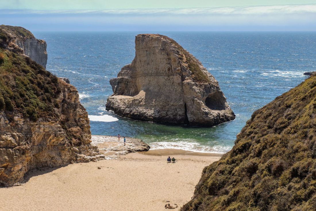 Davenport Beach is a beautiful place to explore tidepools