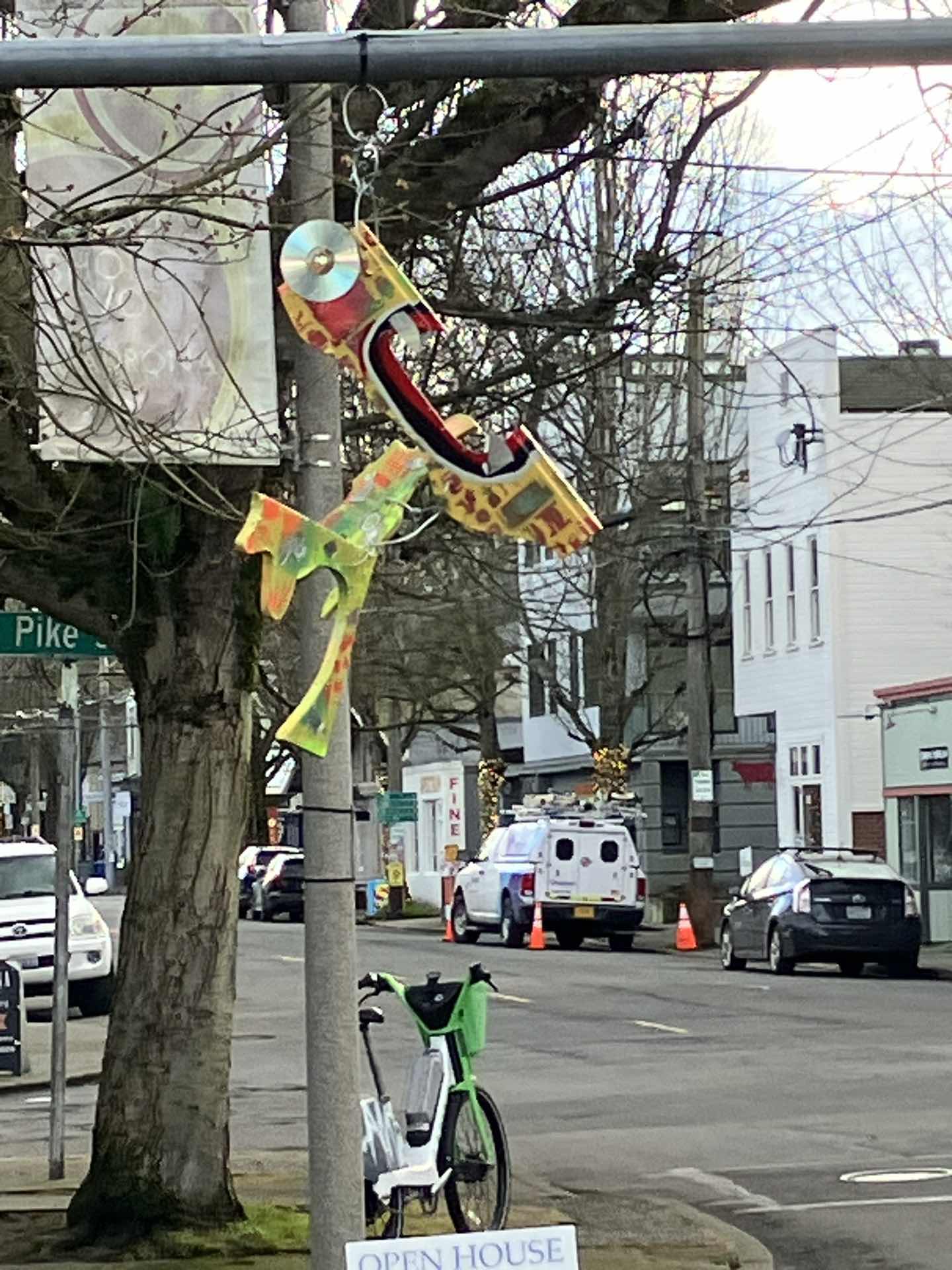 Dragon figures around at city locations