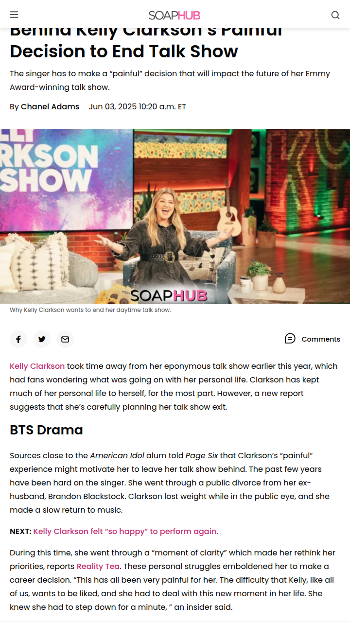 Kelly’s Talk Show Exit Rumors 🔥