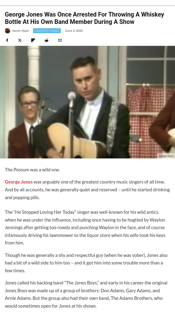 George Jones’ Wild Whiskey Bottle Incident 🤠