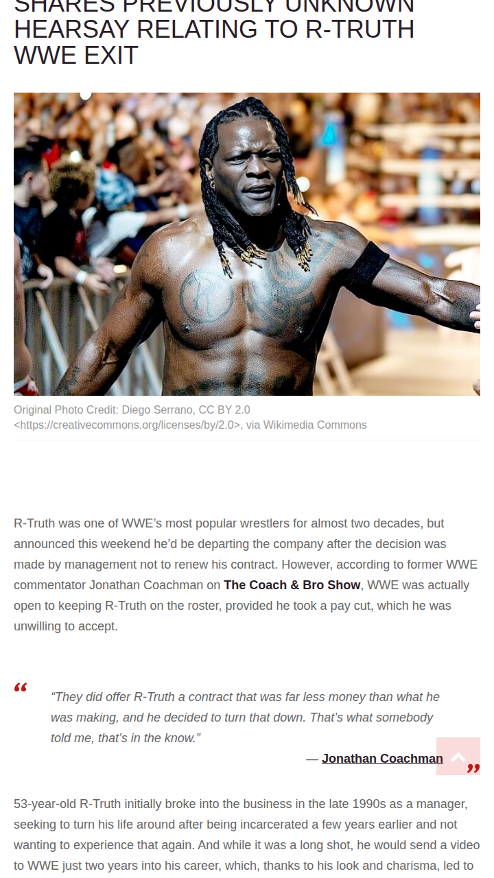 R-Truth’s WWE Exit: Pay Cut Drama?
