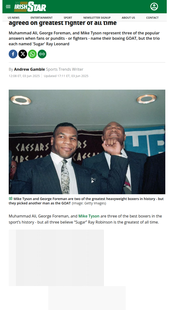 GOAT Debate Settled? Legends Pick Sugar Ray