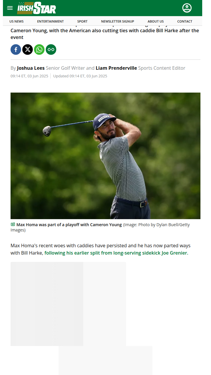 Homa Walks Solo: Caddie Drama at U.S. Open