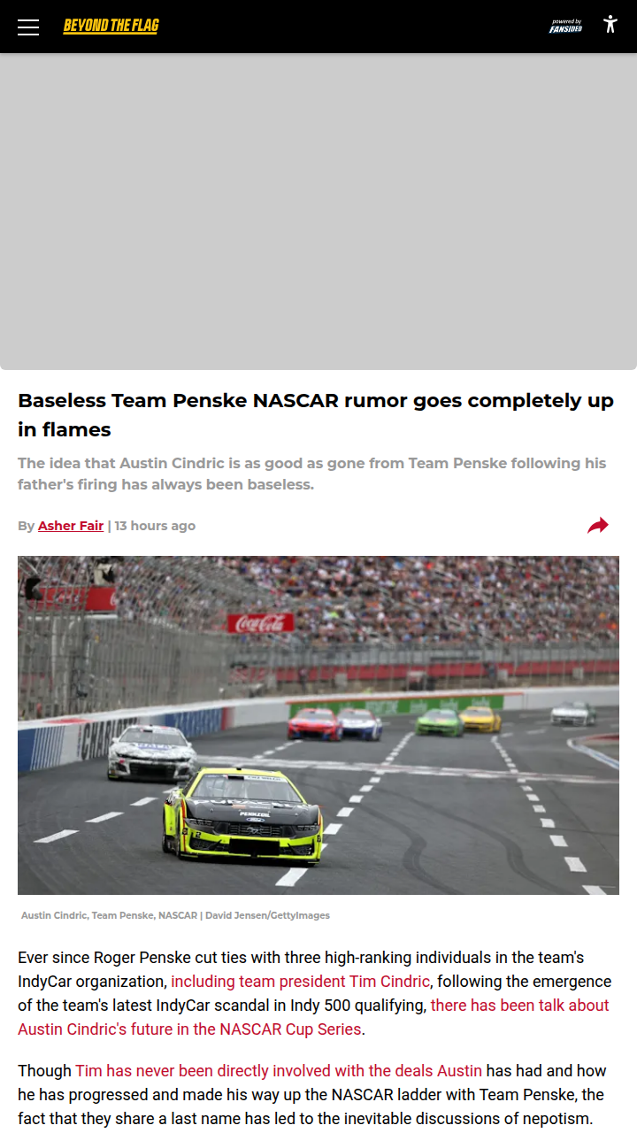 Cindric’s Seat Safe? Penske Rumors Debunked