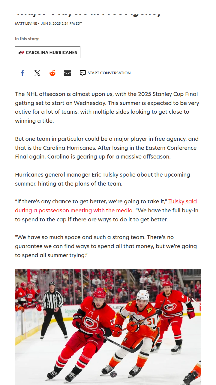 Canes Ready to Make Waves in Free Agency?