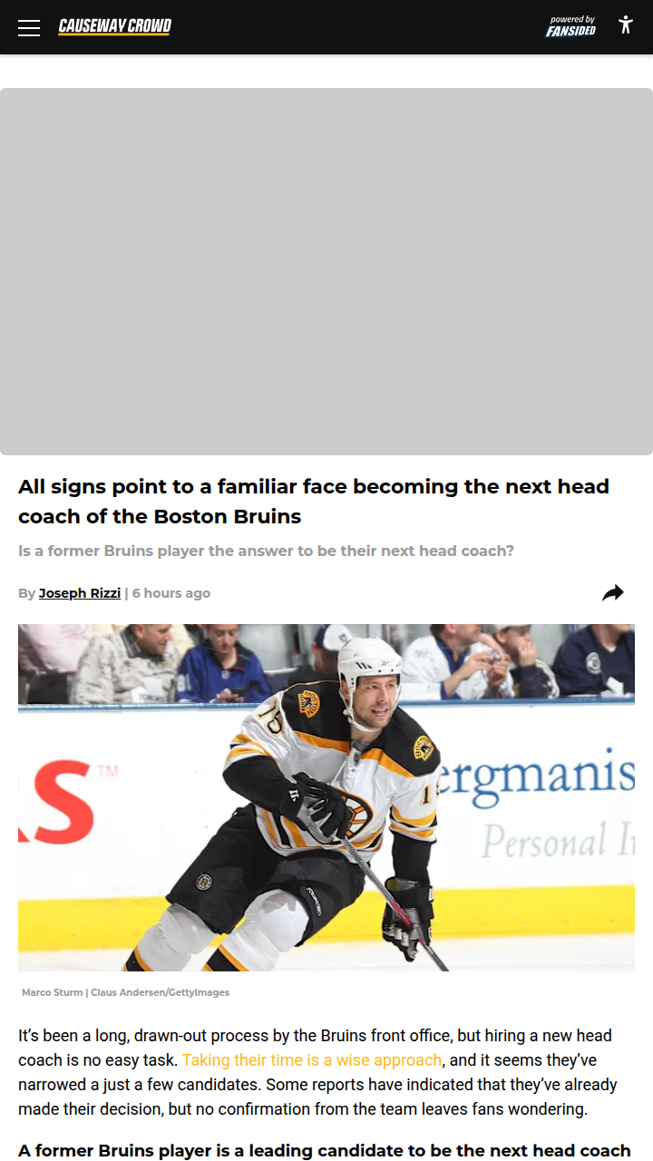 Is Marco Sturm the Bruins’ Next Bench Boss?