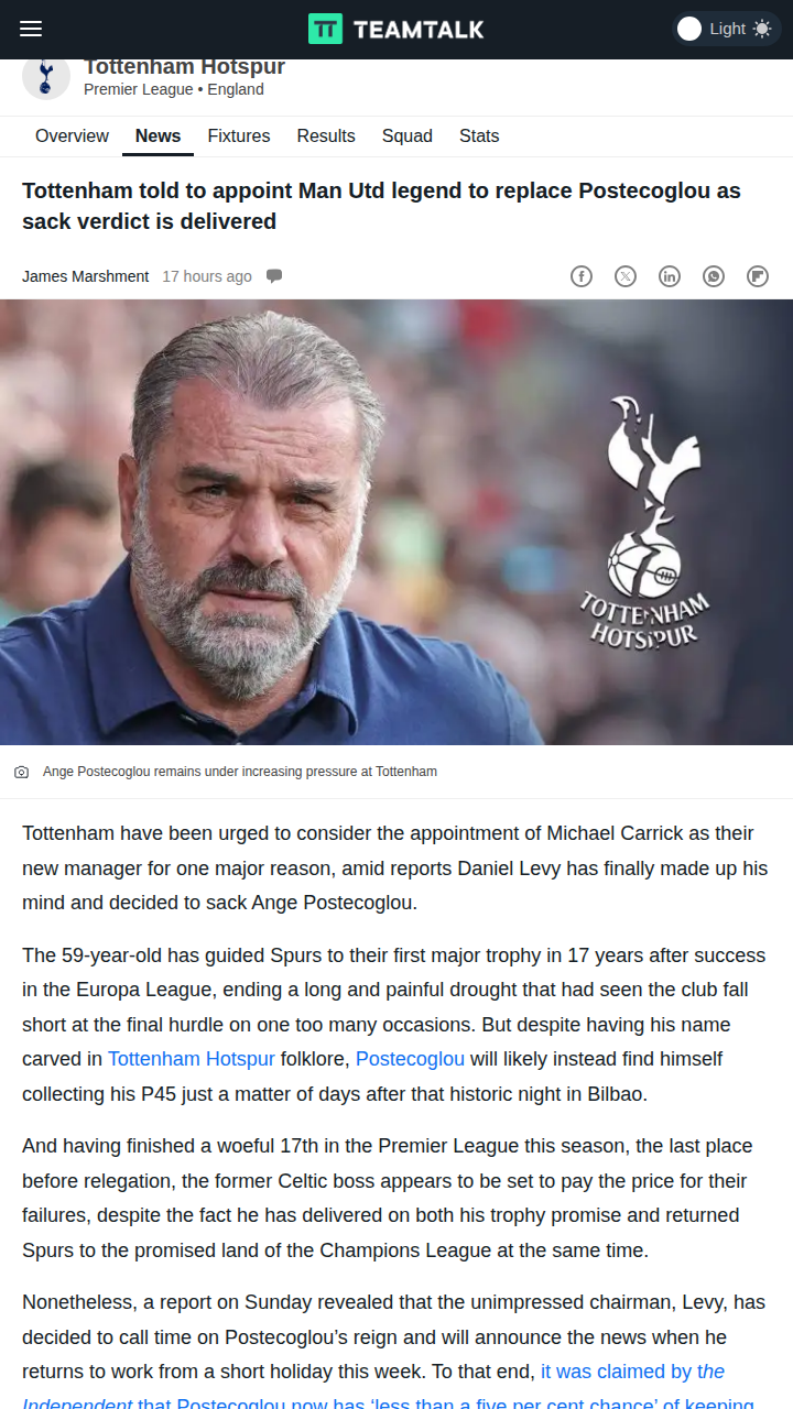Should Spurs Go for Carrick or Stick with Ange?