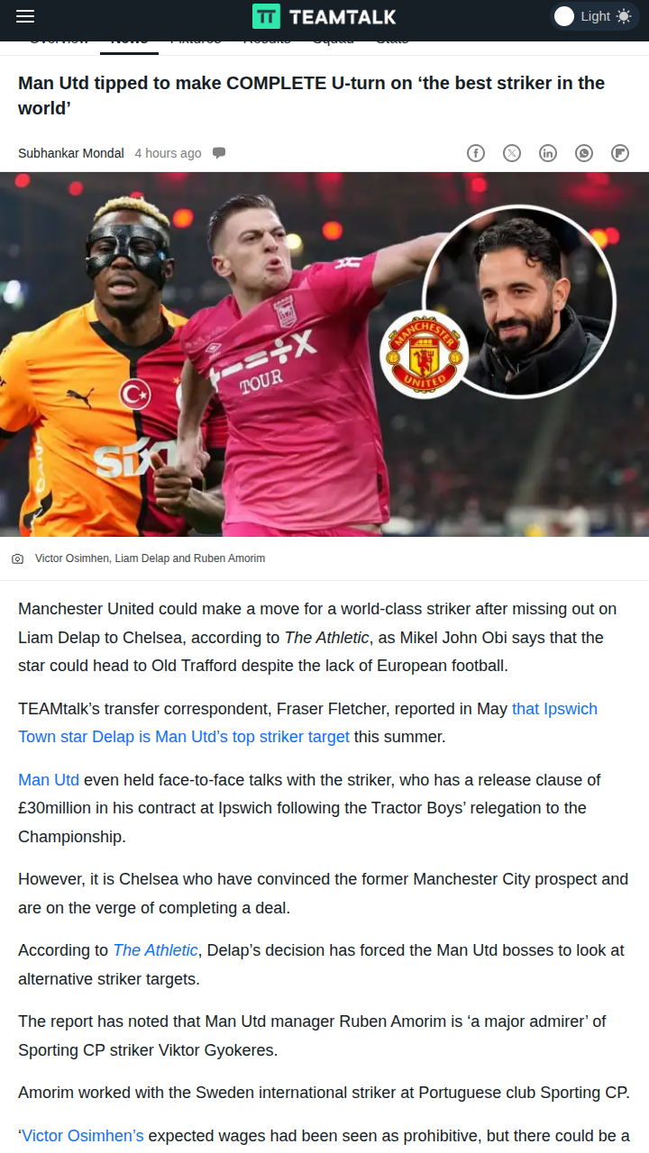 Red Devils Eye Shock Osimhen U-Turn?