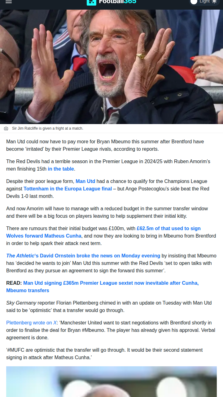 Red Devils Risk ‘Silly Tax’ for Mbeumo?