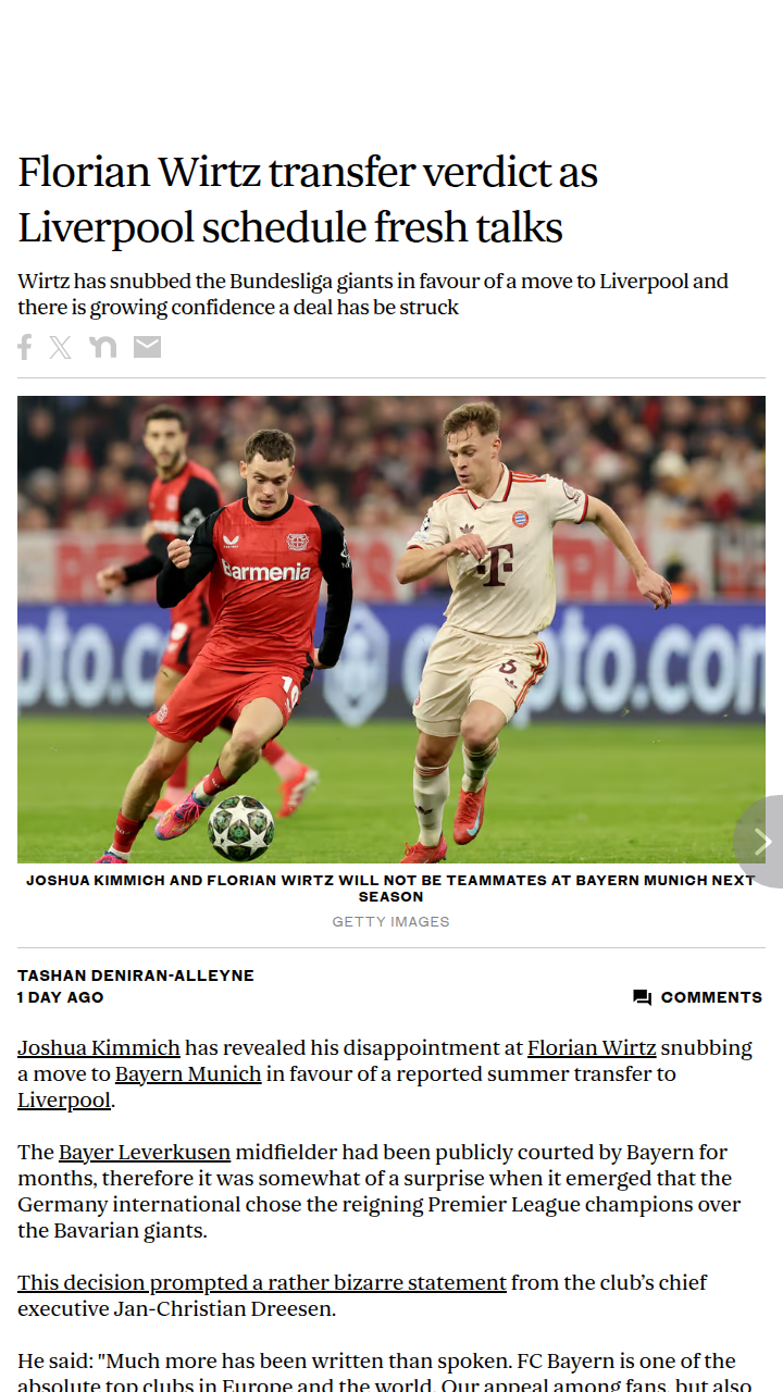 Wirtz Snubs Bayern for Reds: Right Move?
