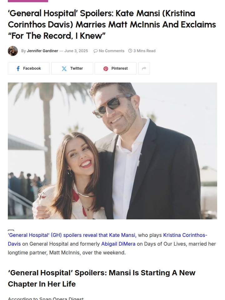 Kate Mansi’s Wedding Twist! 💍