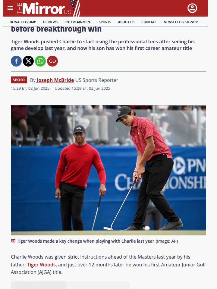 Charlie Woods Steps Out of Tiger’s Shadow