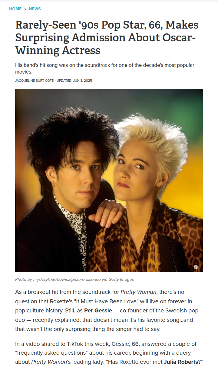 Per Gessle Never Met Julia Roberts?! 😲