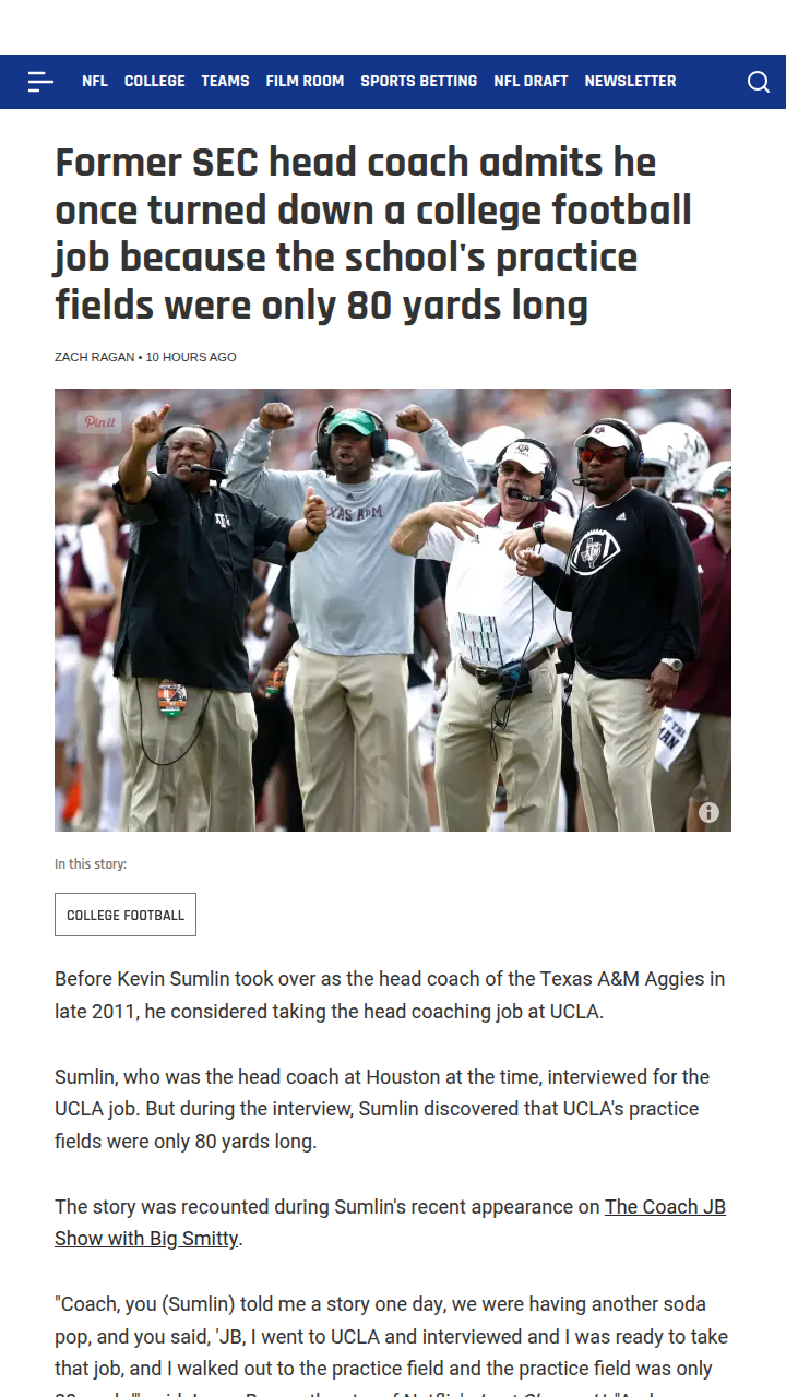 Sumlin’s 80-Yard UCLA Snub: Did He Dodge a Bullet?