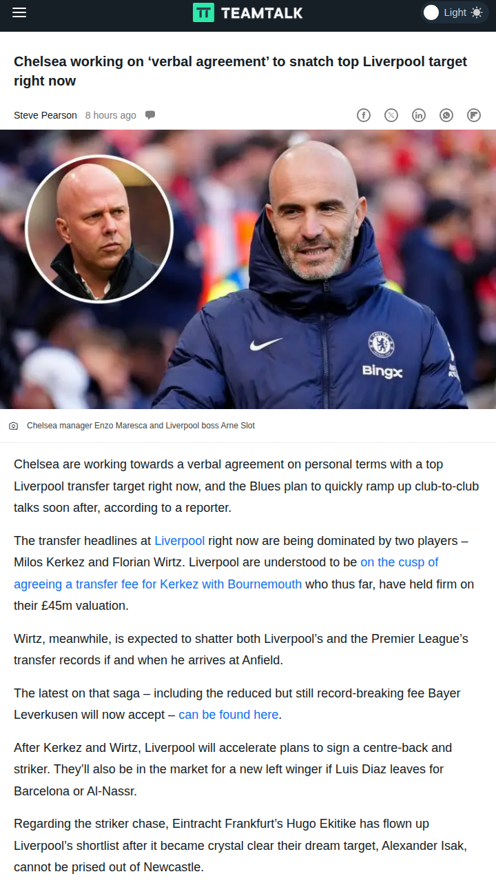 Blues Move Fast to Hijack Reds’ Striker Deal