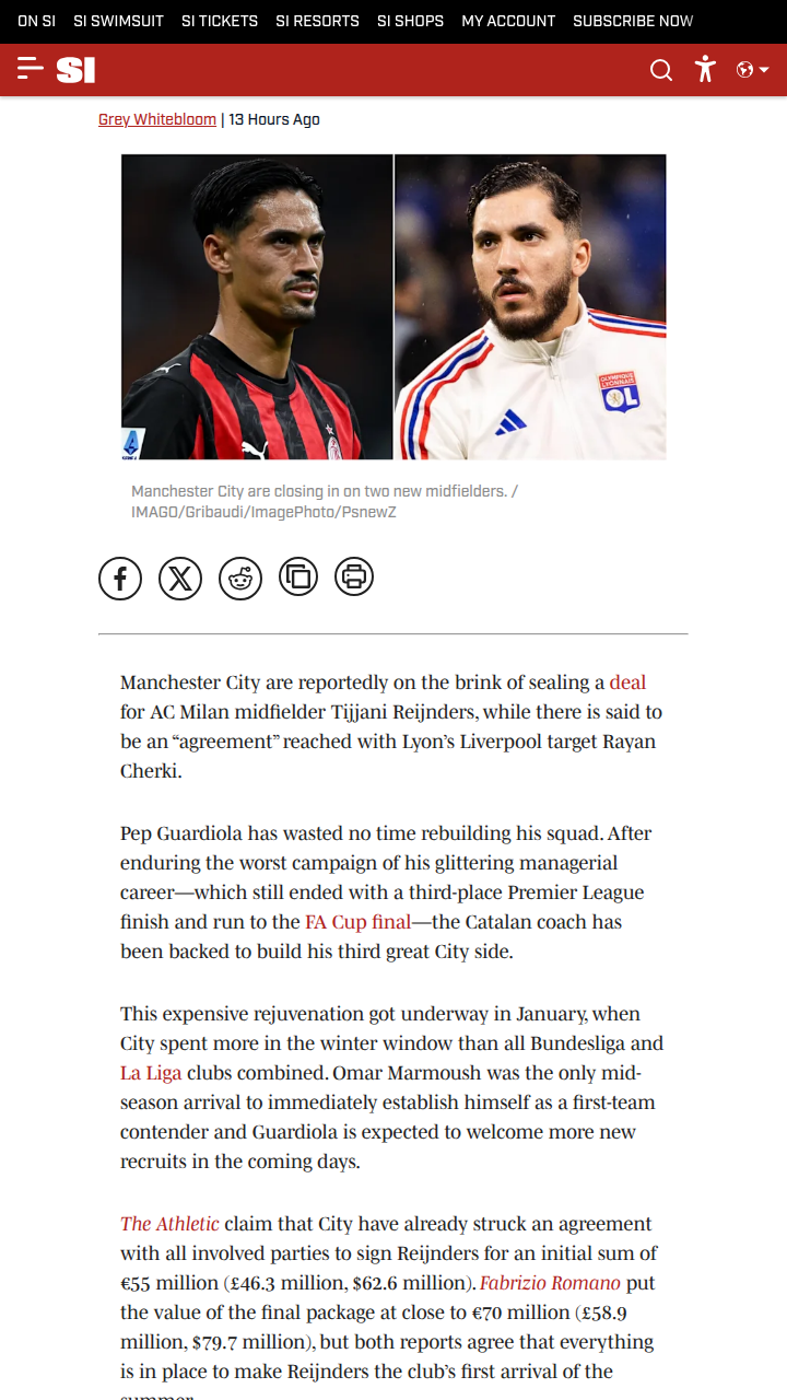 City Edge Reds in Midfield Transfer Battle