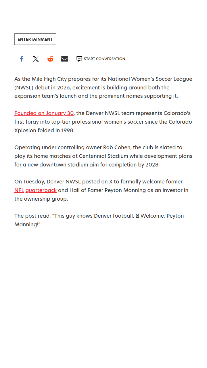 The Sheriff Joins Denver NWSL!