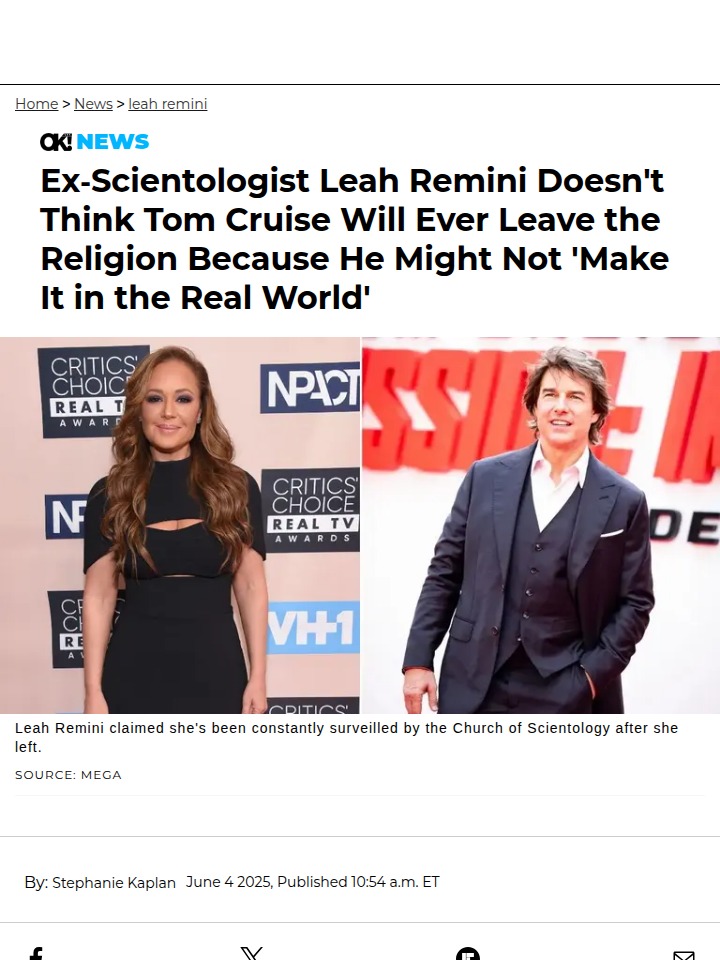 Leah Remini Throws Shade at Tom Cruise 👀