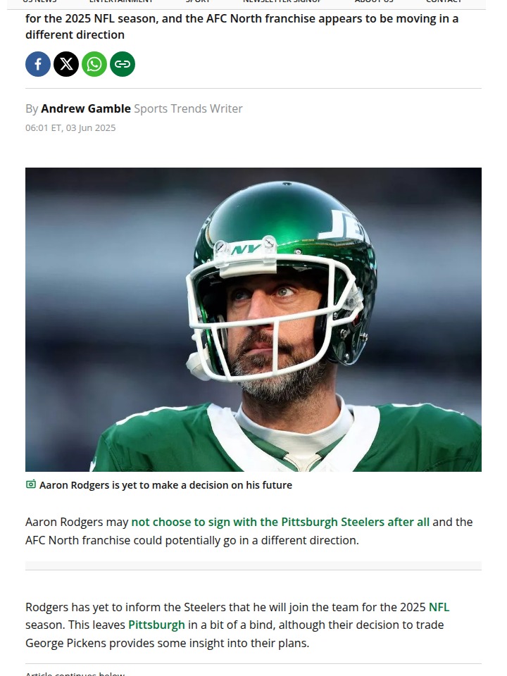 Rodgers Keeps Steelers Nation Guessing