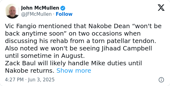 Nakobe Dean’s Comeback: Still on Hold?